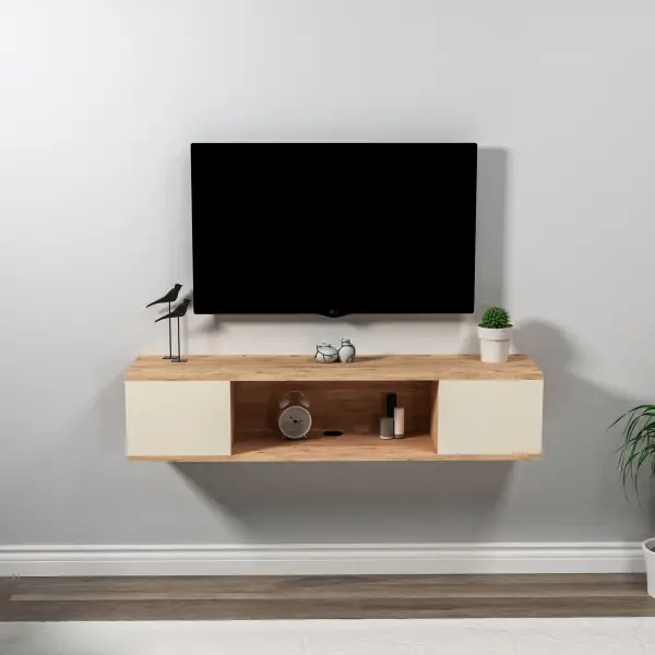 Alfie TV Stand - Atlantic Pine & Beige