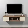 Alfie TV Stand - Light Walnut & Beige