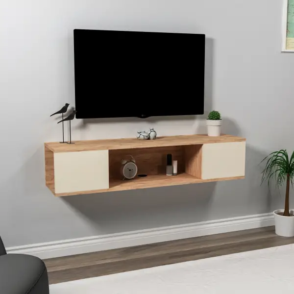 Alfie TV Stand - Atlantic Pine & Beige