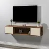 Alfie TV Stand - Light Walnut & Beige