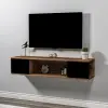 Alfie TV Stand - Light Walnut & Black