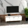 Raine 120 TV Stand - White Silver